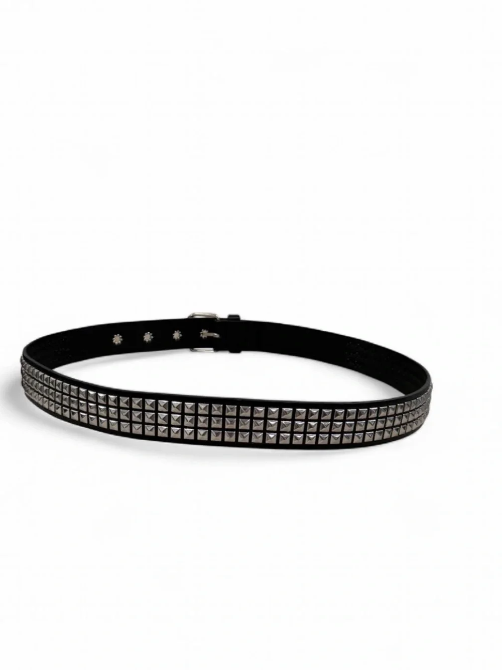 Black Triple Row Pyramid Stud Belt Punk Goth Y2K Unisex